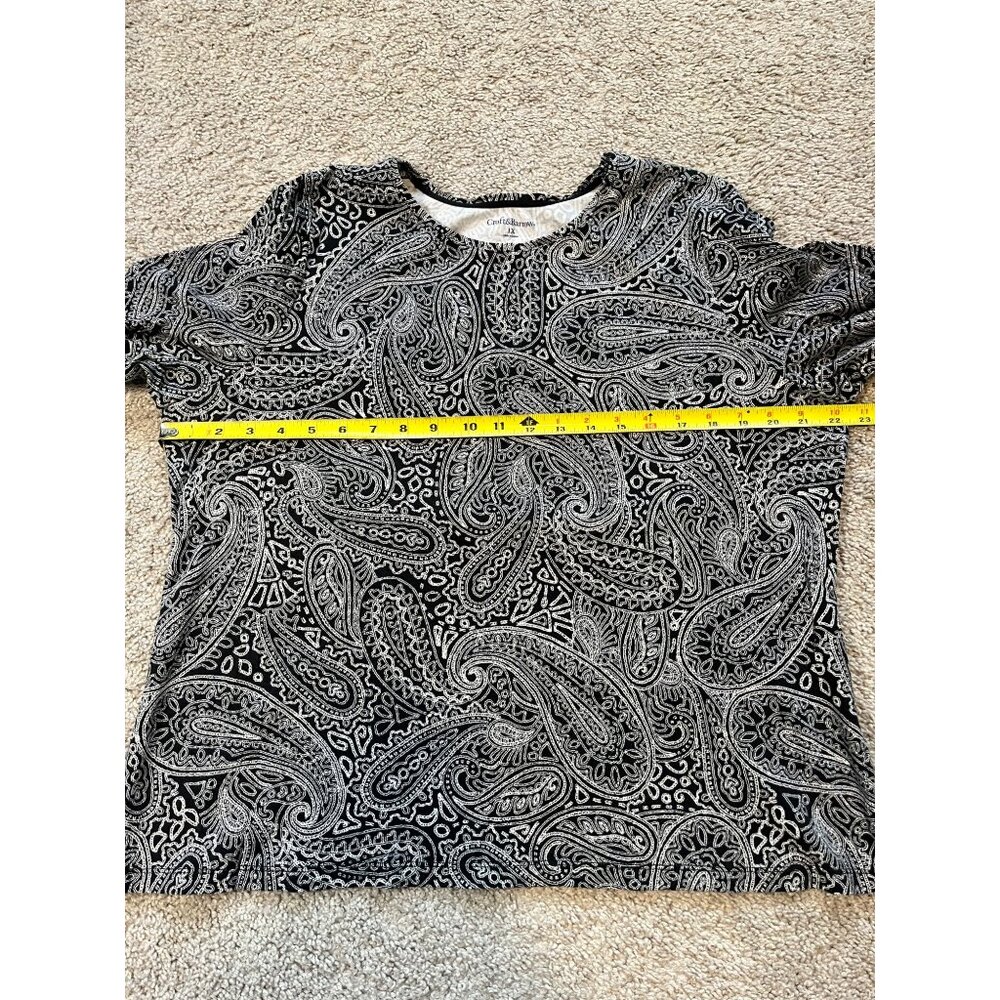 2 pc Lot Croft & Barrow Long Sleeve Shirts Womens Sz 1X Paisley Abstract Pattern - Picture 9 of 16